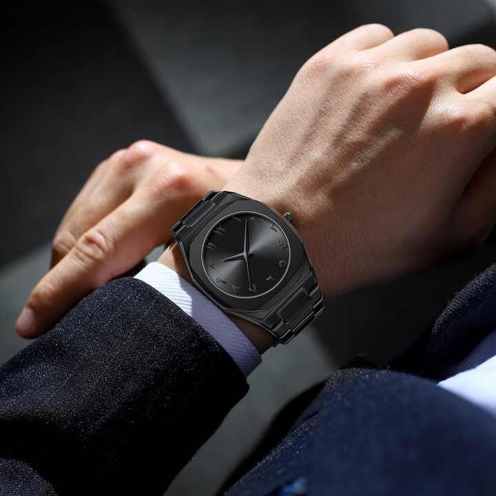 Arabic numeral watch face close-up